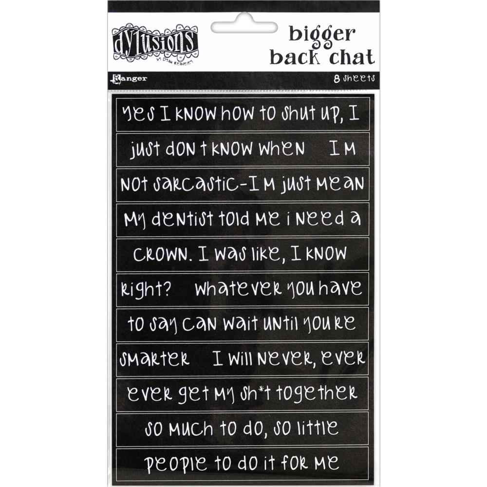 Dylusions Creative Dyary Back Chat Stickers Black