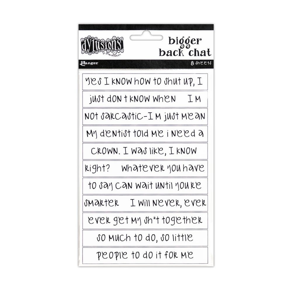 Dylusions Bigger Back Chat White stickers