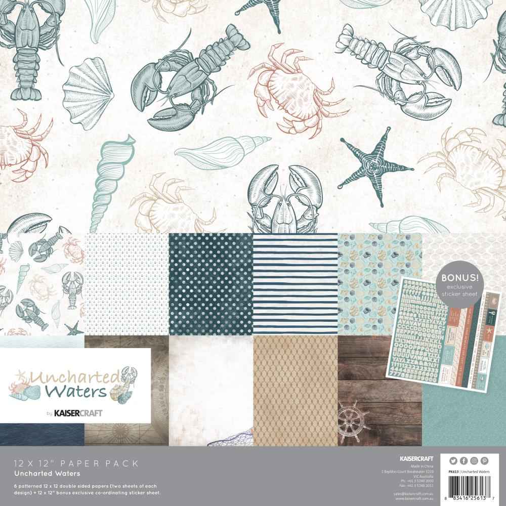 Kaisercraft Paperpack Uncharted Waters 12 inch.