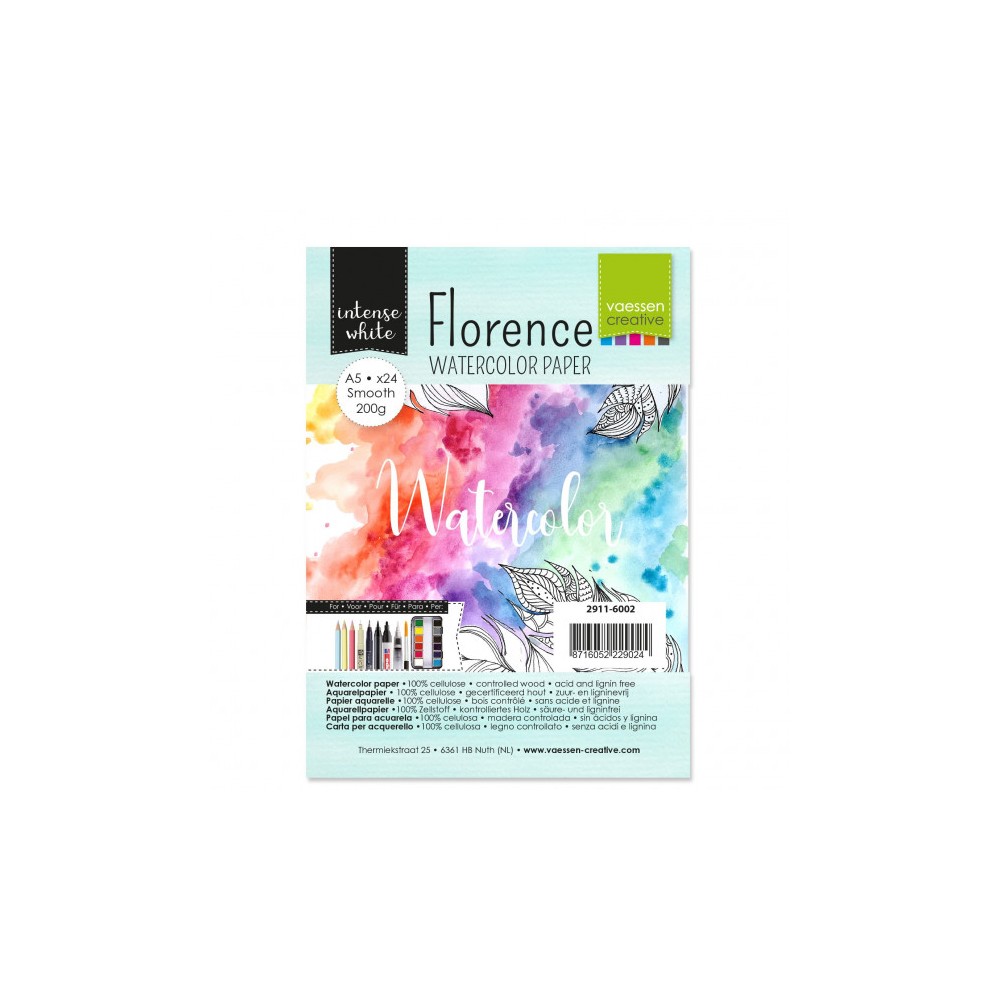 Florence Aquarelpapier Smooth Intense White 24 stuks A5 200 grams