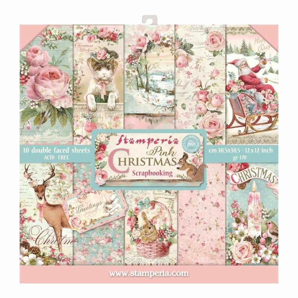 Stamperia Paperpad Pink Christmas 12 inch