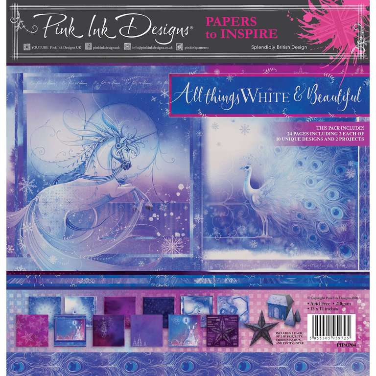 Pink Ink Designs Paperpad All things White and Beautiful 12 inch