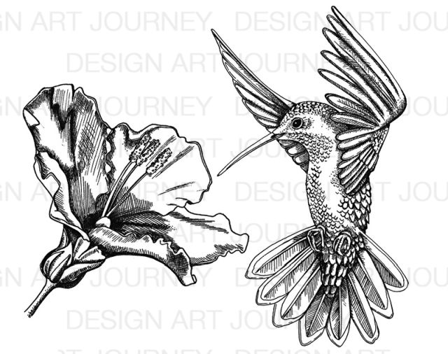 AJ Hummingbird & Flower
