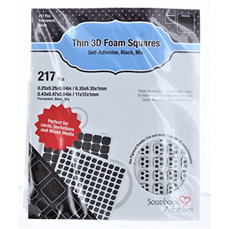 3D Foam Squares Thin Black Variety Pack