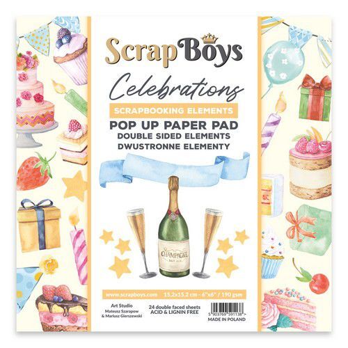ScrapBoys Pop-up Paperpad Celebrations 6 inch