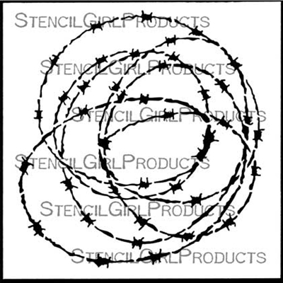 SG Stencil Barb Wire 6 inch