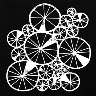 SG Stencil Spoked Wheels Collage 6 inch
