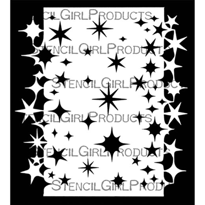 SG Stencil Stars with Stars Mask Double border 6 inch
