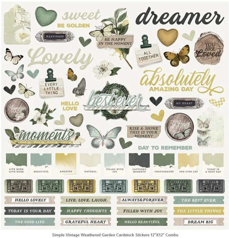 SS Simple Vintage Weathered Garden Cardstock Stickers