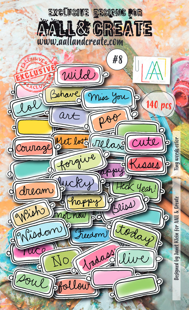 AALL & Create Ephemera Die-cuts Tiny words Color 8 (140 stuks)