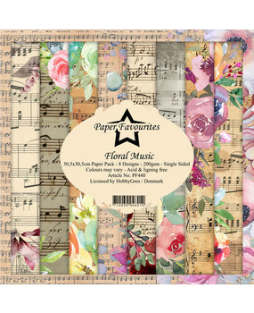 Paper Favourites Floral Music Paper Pad 12 inch.