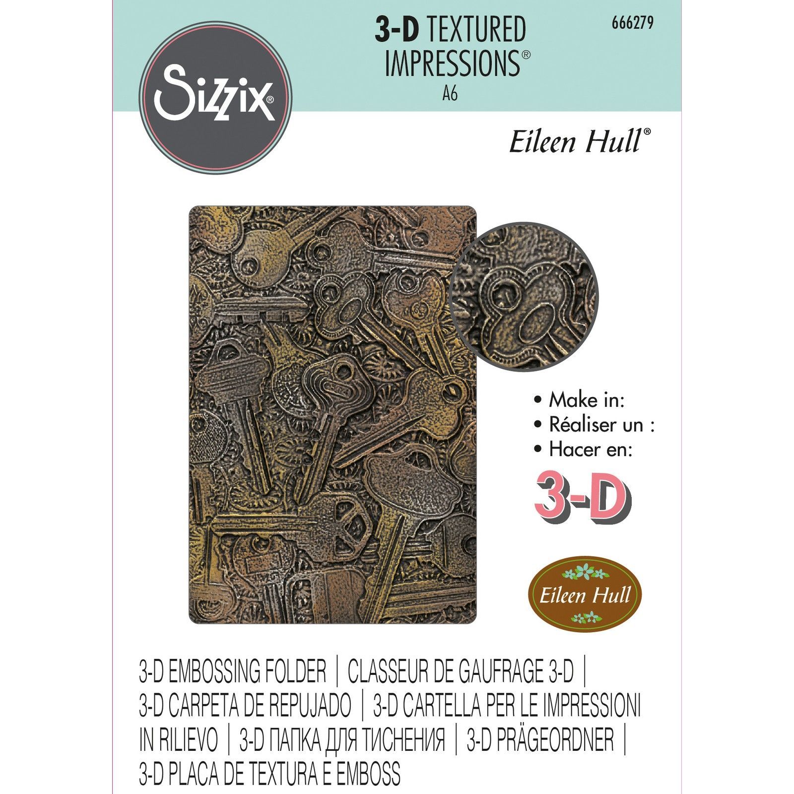 Sizzix 3D Textured Impressions Embossing Folder Keys