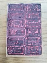 Gebruikt. Stampers Anonymous V2-1130 op hout . Tim Holtz Collectie 