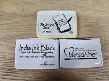 Setje zwarte inkten (Archival, India en Versafine)