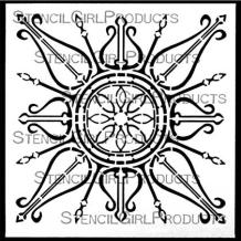 SG Stencil Decorative Curvy Ornament 6 inch