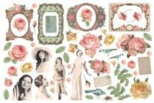 Stamperia Rose Parfum Ephemera Frames and Ladies
