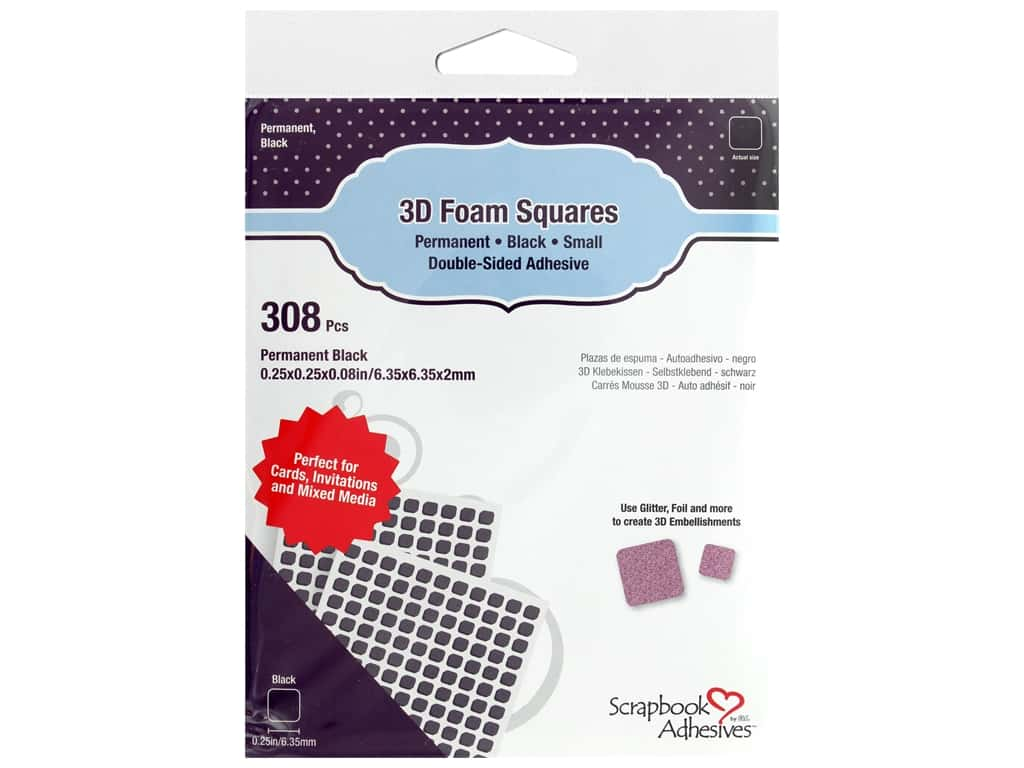 3D Foam Squares Small Black