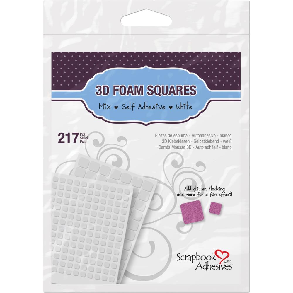 3D Foam Squares White Variety Pack