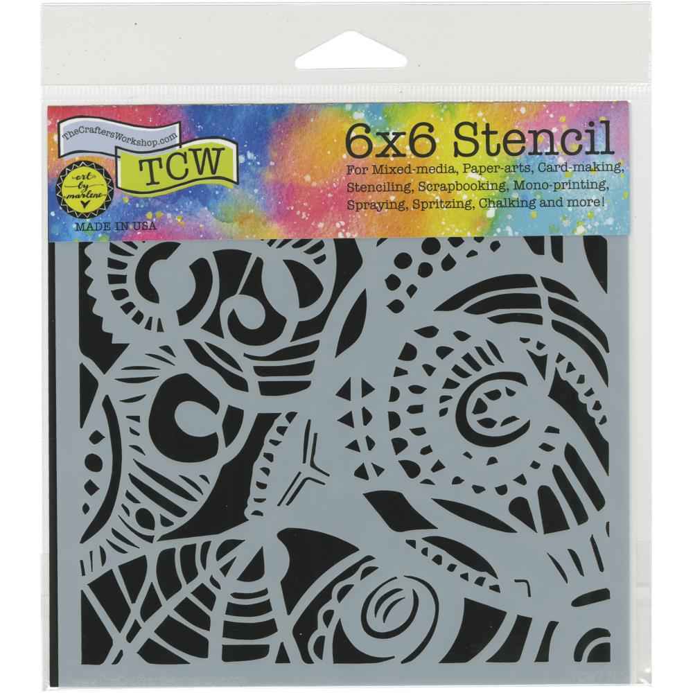 CW Mini Free Swirl 6x6 template
