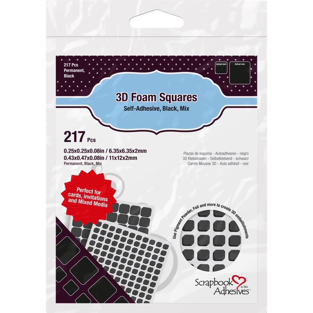 3D Foam Squares Black Variety Pack