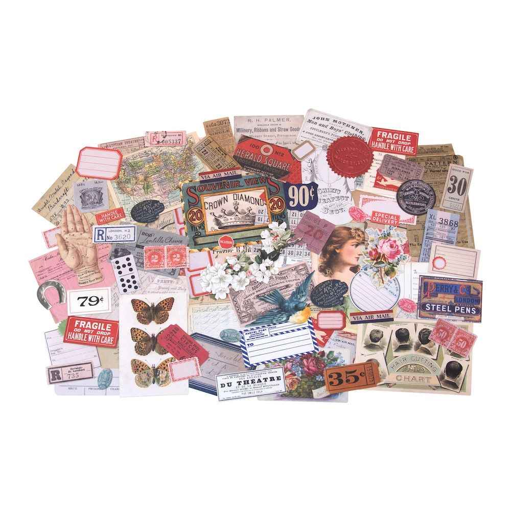 Tim Holtz Ephemera Pack Keepsakes  95 pieces