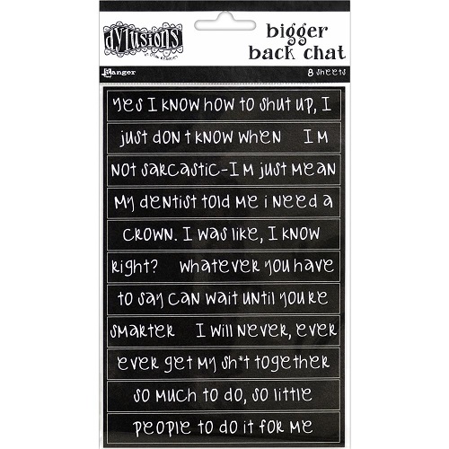 Dylusions Bigger Back Chat Black stickers