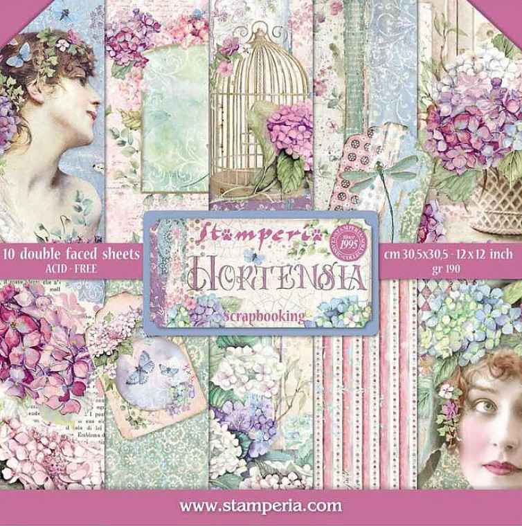 Stamperia Paperpad Hortensia 12 inch