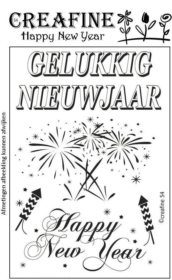 Creafine 054 Happy New Year - Gelukkig Nieuwjaar.