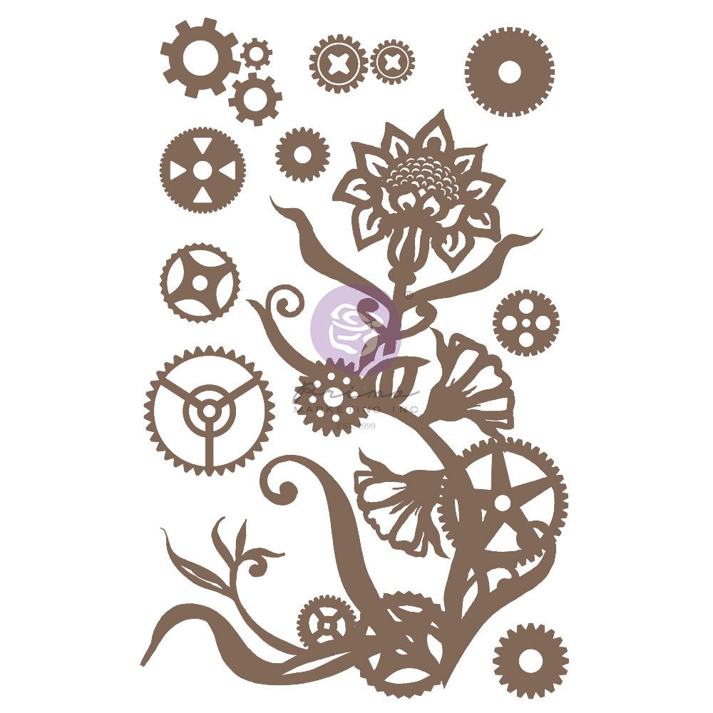 Finnabair Decorative Chipboard Steampunk Flowers