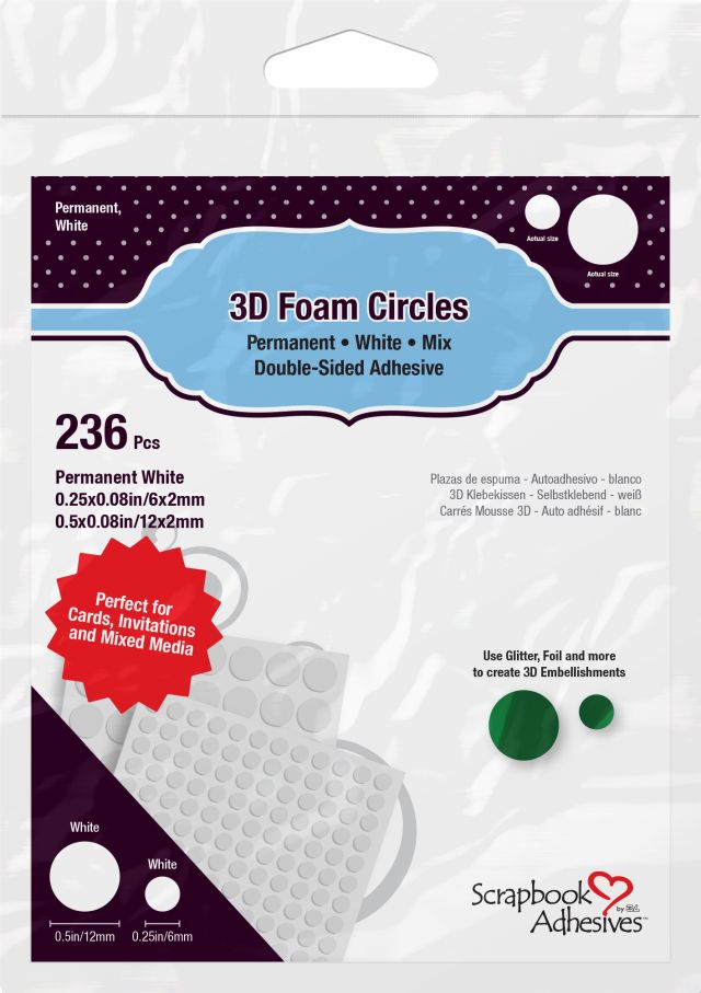 3D Foam Circles White Variety Pack