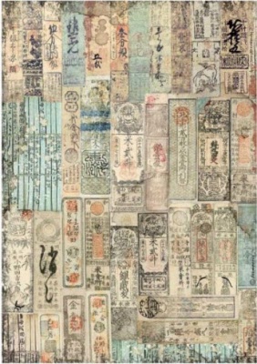 Stamperia Rice Paper A4 Sir Vagavond in Japan Oriental Texture