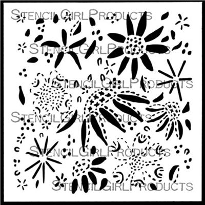 SG Stencil Floral Stitch Sampler 6 inch
