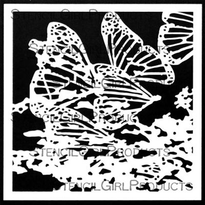 SG Stencil Rooted in Nature Small Butterflies 6 inch