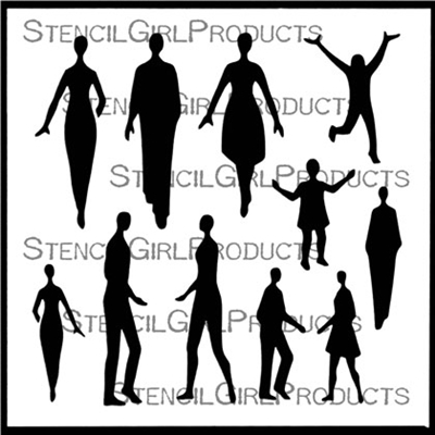 SG Stencil Small Figures People 6 inch