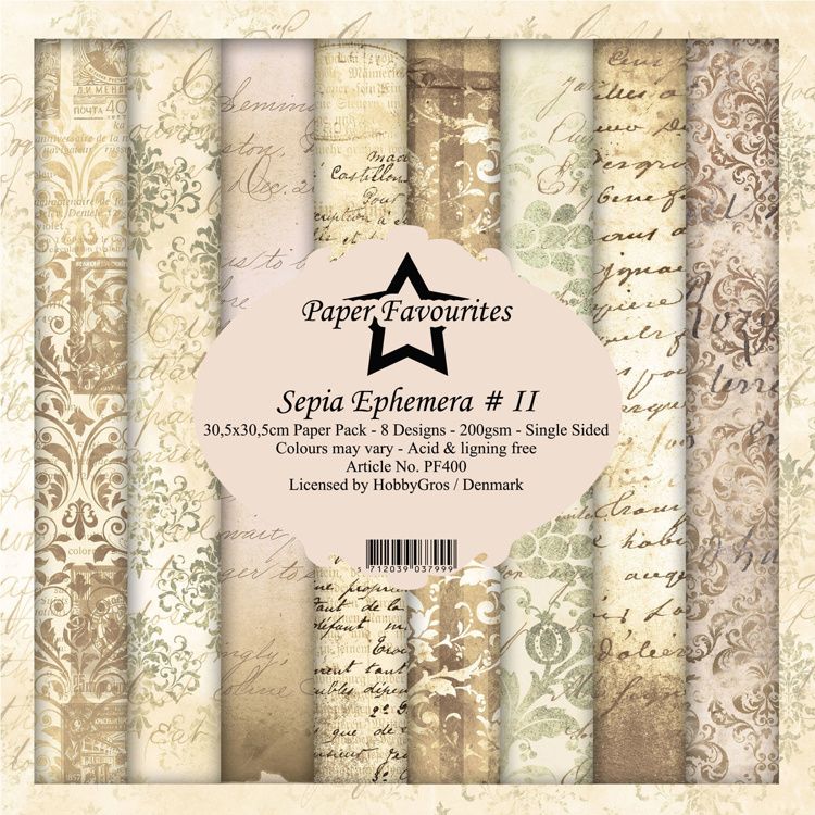 Paper Favourites Sepia Ephemera 2 Paper Pad 12 inch.