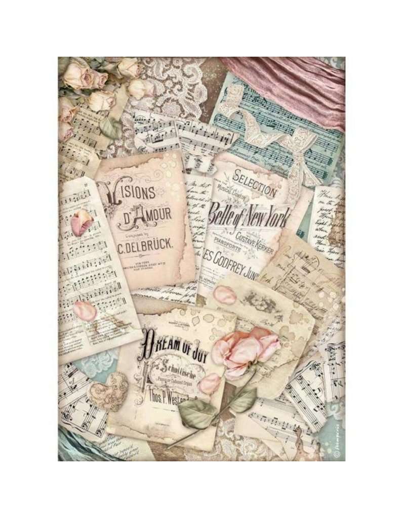 Stamperia Rice Paper A4 Passion Vision d'Amour