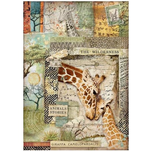 Stamperia Rice Paper A4 Savana Giraffe