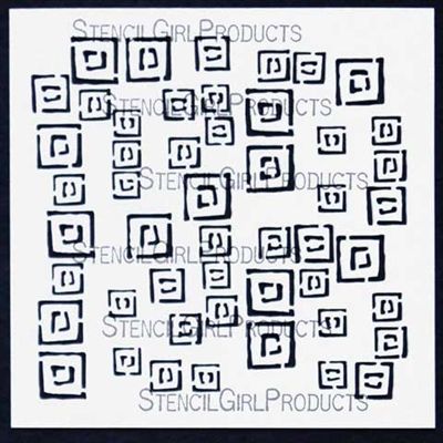 SG Stencil Random Squares 6 inch