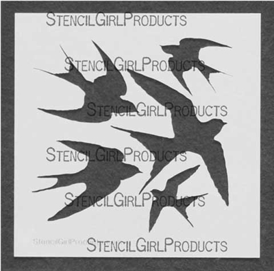 SG Stencil Swallows  6 inch
