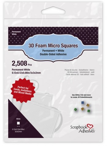 3D Foam Micro Squares White