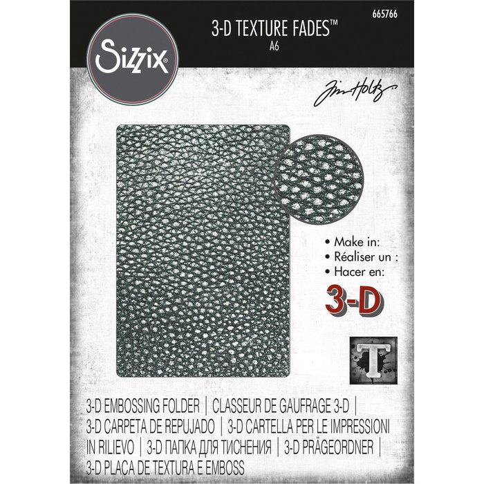 Sizzix TH 3D Texture Fades Embossing Folder Cracked Leather