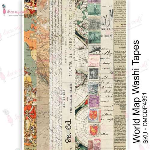 Dress my Craft Newspaper World Map Transfer Me