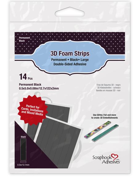 3D Foam Strips Black Large