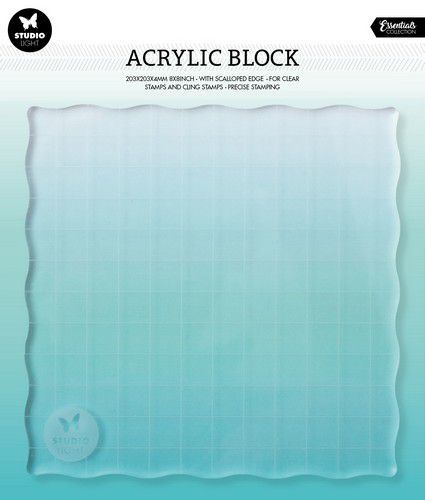SL Acrylic Block 203 x 203 mm with scalloped edge