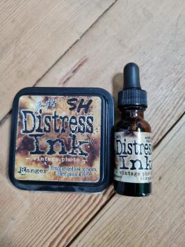 Gebruikt. Grote distress inkpad Vintage Photo met re-inker