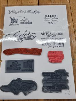 Gebruikt. A5 rubber stempels B.I.T.C.H.