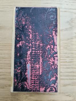 Gebruikt. Stampers Anonymous U3-1159 op hout. Tim Holtz Collectie 