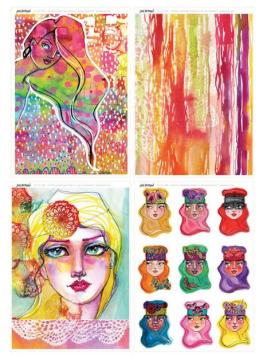CE Jane Davenport Collage Sheets A4 Bright Girls