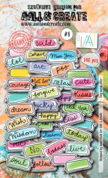 AALL & Create Ephemera Die-cuts Tiny words Color 8 (140 stuks)
