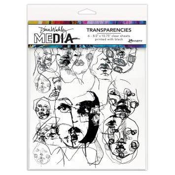 Dina Wakley Transparencies Abstract Portrets set 1 